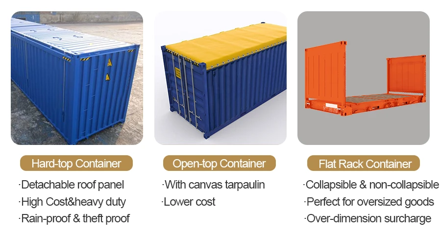 Hard-top container? Mjuk öppen behållare? Eller Flat-rack Container?